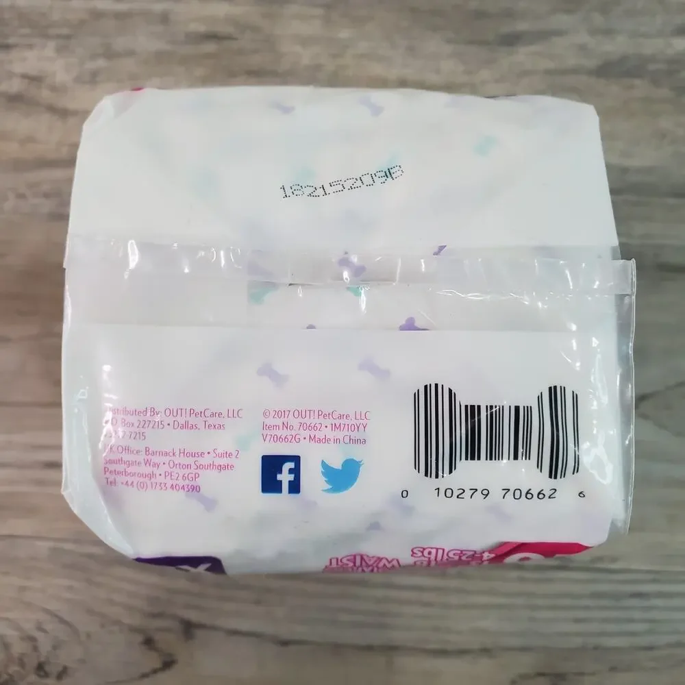 Out! XS/S Disposable Diapers Leak-Proof Fit for Female Dogs 16 Per Pack NEW